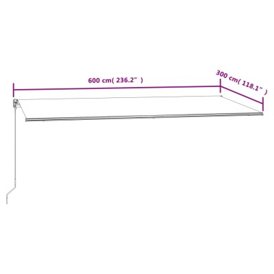 Toldo automático retráctil amarillo y blanco 600x300 cm Toldo automático retráctil amarillo y blanco 600x300 cm