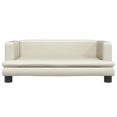 Sofá para niños de cuero sintético crema 80x45x30 cm Sofá para niños de cuero sintético crema 80x45x30 cm