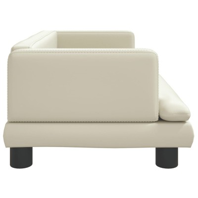 Sofá para niños de cuero sintético crema 80x45x30 cm Sofá para niños de cuero sintético crema 80x45x30 cm