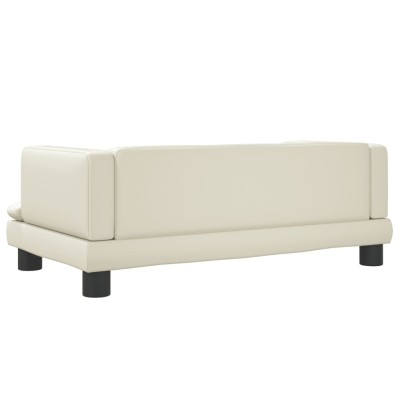 Sofá para niños de cuero sintético crema 80x45x30 cm Sofá para niños de cuero sintético crema 80x45x30 cm