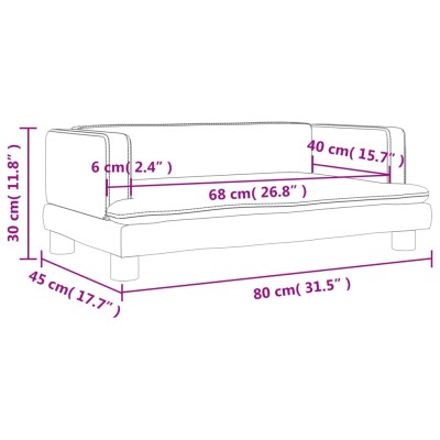 Sofá para niños de cuero sintético crema 80x45x30 cm Sofá para niños de cuero sintético crema 80x45x30 cm