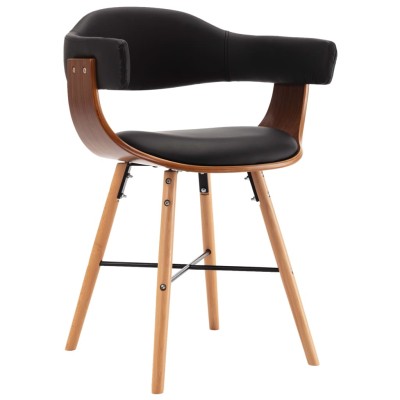Sillas de comedor 6 uds cuero sintético y madera curvada negro Sillas de comedor 6 uds cuero sintético y madera curvada negro
