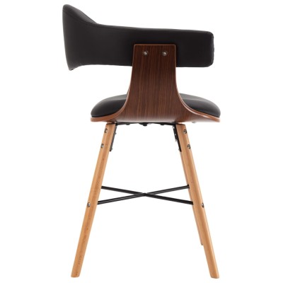 Sillas de comedor 6 uds cuero sintético y madera curvada negro Sillas de comedor 6 uds cuero sintético y madera curvada negro