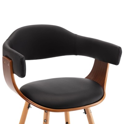Sillas de comedor 6 uds cuero sintético y madera curvada negro Sillas de comedor 6 uds cuero sintético y madera curvada negro