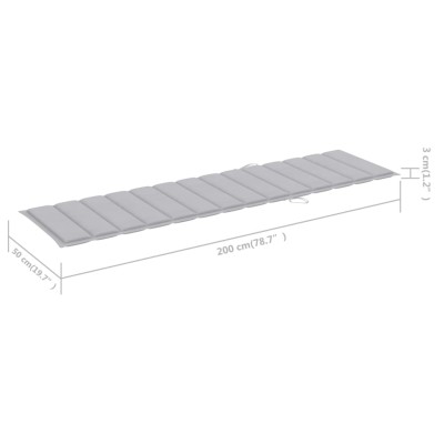 Tumbonas 2 unidadesds madera maciza de teca con cojín gris Tumbonas 2 unidadesds madera maciza de teca con cojín gris