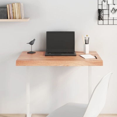 Tablero mesa madera roble tratada marrón claro 80x40x(2-6) cm Tablero mesa madera roble tratada marrón claro 80x40x(2-6) cm