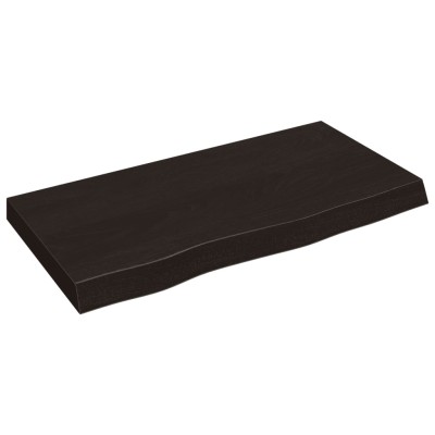 Tablero mesa madera roble tratada marrón oscuro 80x40x(2-6) cm Tablero mesa madera roble tratada marrón oscuro 80x40x(2-6) cm
