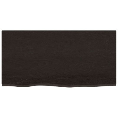 Tablero mesa madera roble tratada marrón oscuro 80x40x(2-6) cm Tablero mesa madera roble tratada marrón oscuro 80x40x(2-6) cm