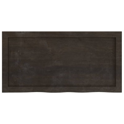 Tablero mesa madera roble tratada marrón oscuro 80x40x(2-6) cm Tablero mesa madera roble tratada marrón oscuro 80x40x(2-6) cm