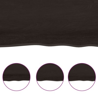 Tablero mesa madera roble tratada marrón oscuro 80x40x(2-6) cm Tablero mesa madera roble tratada marrón oscuro 80x40x(2-6) cm