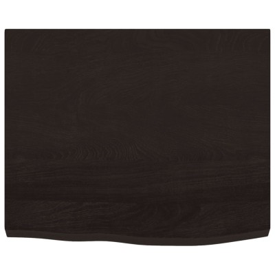 Tablero mesa madera roble tratada marrón oscuro 60x50x(2-4) cm Tablero mesa madera roble tratada marrón oscuro 60x50x(2-4) cm