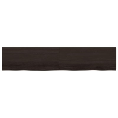 Tablero mesa madera roble tratada marrón oscuro 200x40x(2-4) cm Tablero mesa madera roble tratada marrón oscuro 200x40x(2-4) cm