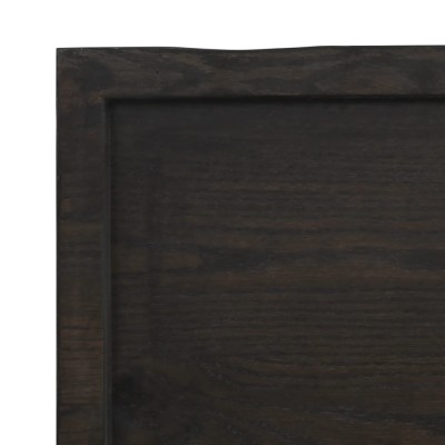 Tablero mesa madera roble tratada marrón oscuro 200x40x(2-4) cm Tablero mesa madera roble tratada marrón oscuro 200x40x(2-4) cm