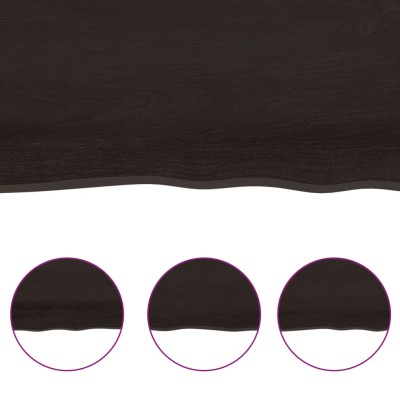 Encimera de baño madera tratada marrón oscuro 120x50x(2-6) cm Encimera de baño madera tratada marrón oscuro 120x50x(2-6) cm