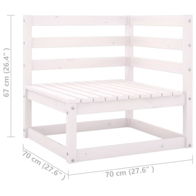 Set muebles jardín con cojines 8 pzas madera maciza pino blanco Set muebles jardín con cojines 8 pzas madera maciza pino blanco