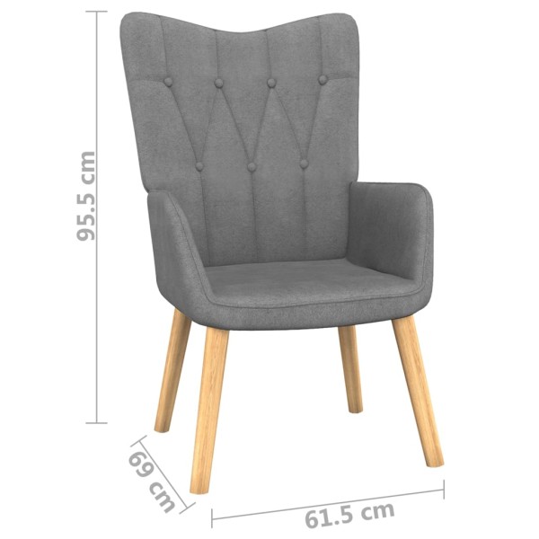 Sillón de relax con taburete tela gris oscuro