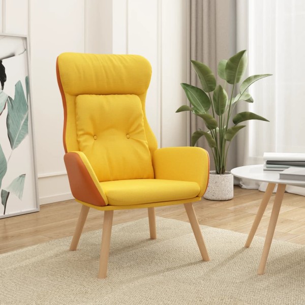 Sillón de relax de tela y PVC amarillo mostaza Sillón de relax de tela y PVC amarillo mostaza