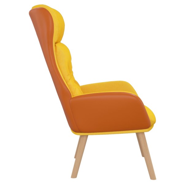 Sillón de relax de tela y PVC amarillo mostaza Sillón de relax de tela y PVC amarillo mostaza