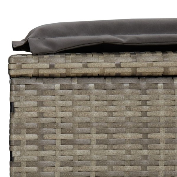 Tumbona con toldo redondo ratán sintético gris 211x57x140 cm Tumbona con toldo redondo ratán sintético gris 211x57x140 cm