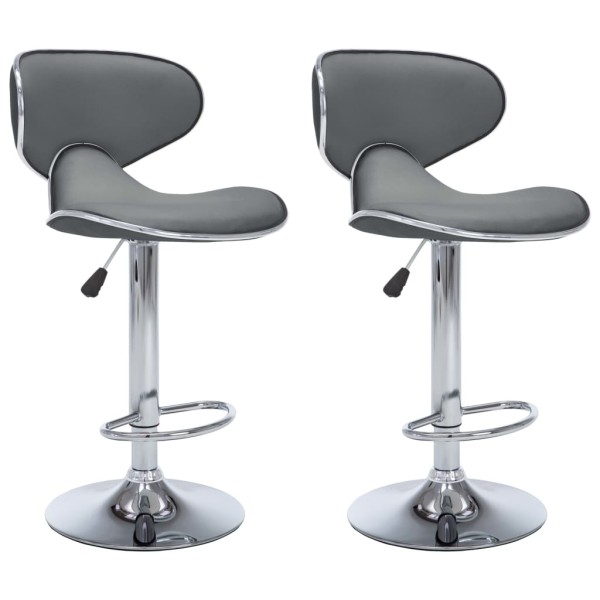 323648 Bar Stools 2 pcs Grey Faux Leather 323648 Bar Stools 2 pcs Grey Faux Leather