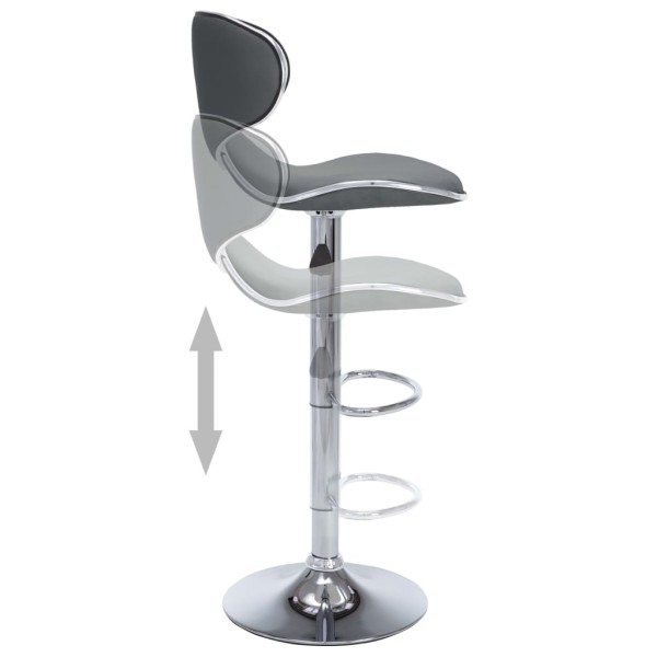 323648 Bar Stools 2 pcs Grey Faux Leather 323648 Bar Stools 2 pcs Grey Faux Leather