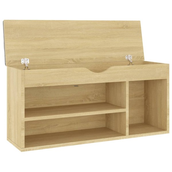 Banco zapatero con cojín madera ingeniería sonoma 104x30x49 cm Banco zapatero con cojín madera ingeniería sonoma 104x30x49 cm