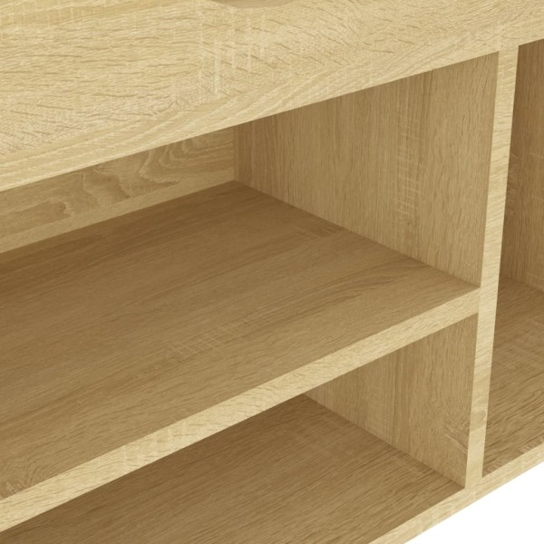 Banco zapatero con cojín madera ingeniería sonoma 104x30x49 cm Banco zapatero con cojín madera ingeniería sonoma 104x30x49 cm
