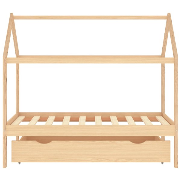 Estructura de cama infantil con cajón madera de pino 80x160 cm Estructura de cama infantil con cajón madera de pino 80x160 cm