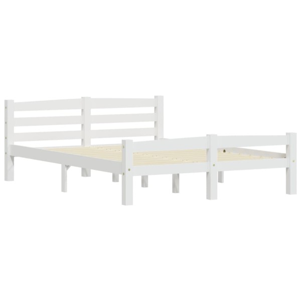 Estructura de cama de madera maciza de pino blanca 120x200 cm Estructura de cama de madera maciza de pino blanca 120x200 cm