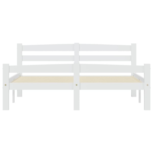 Estructura de cama de madera maciza de pino blanca 120x200 cm Estructura de cama de madera maciza de pino blanca 120x200 cm