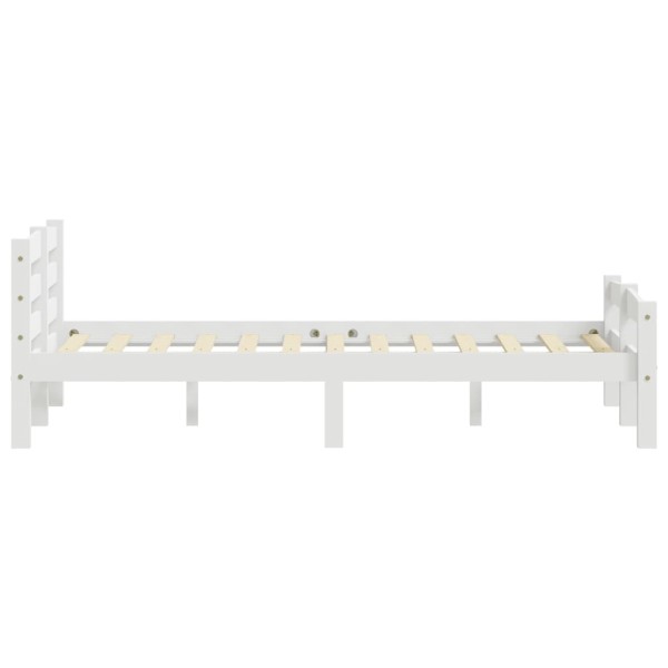 Estructura de cama de madera maciza de pino blanca 120x200 cm Estructura de cama de madera maciza de pino blanca 120x200 cm