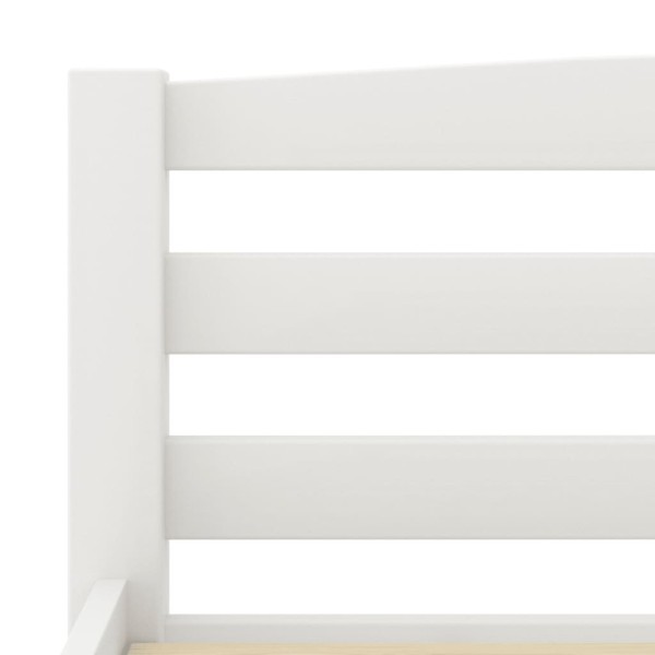 Estructura de cama de madera maciza de pino blanca 120x200 cm Estructura de cama de madera maciza de pino blanca 120x200 cm