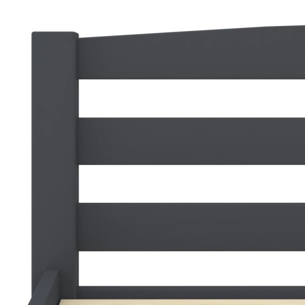 Estructura de cama madera maciza pino gris oscuro 120x200 cm Estructura de cama madera maciza pino gris oscuro 120x200 cm