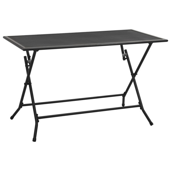 Juego de muebles de comedor de jardín 7 piezas acero antracita Juego de muebles de comedor de jardín 7 piezas acero antracita