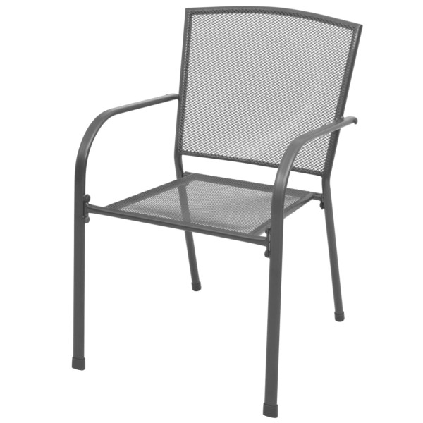 Juego de muebles de comedor de jardín 7 piezas acero antracita Juego de muebles de comedor de jardín 7 piezas acero antracita