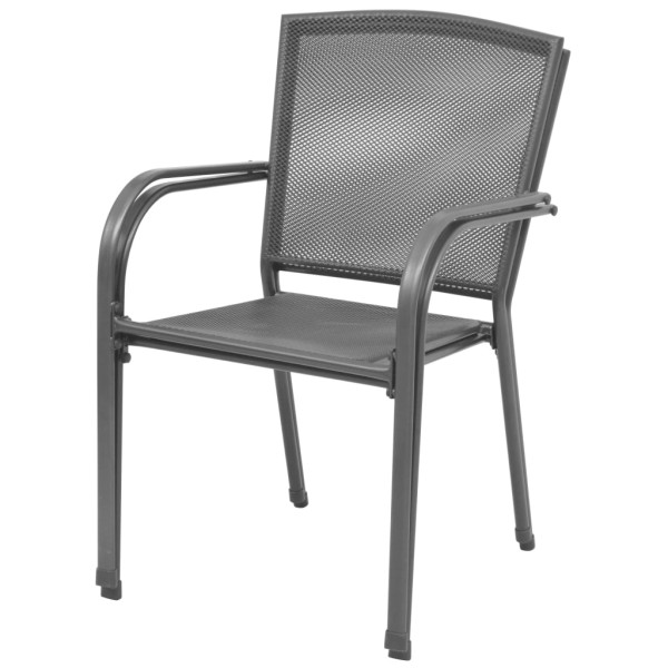 Juego de muebles de comedor de jardín 7 piezas acero antracita Juego de muebles de comedor de jardín 7 piezas acero antracita