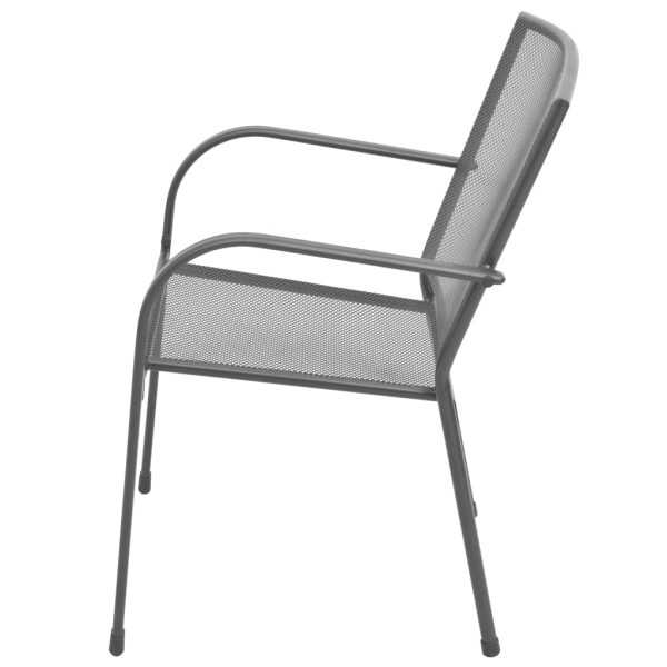 Juego de muebles de comedor de jardín 7 piezas acero antracita Juego de muebles de comedor de jardín 7 piezas acero antracita