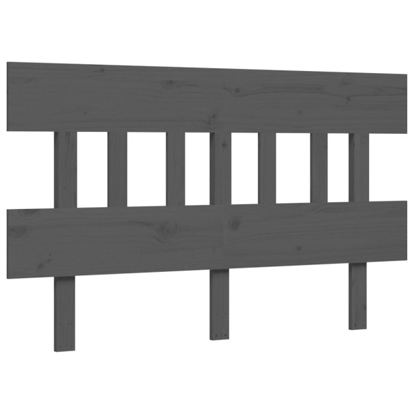 Cama para personas mayores con cabecero madera maciza gris Cama para personas mayores con cabecero madera maciza gris