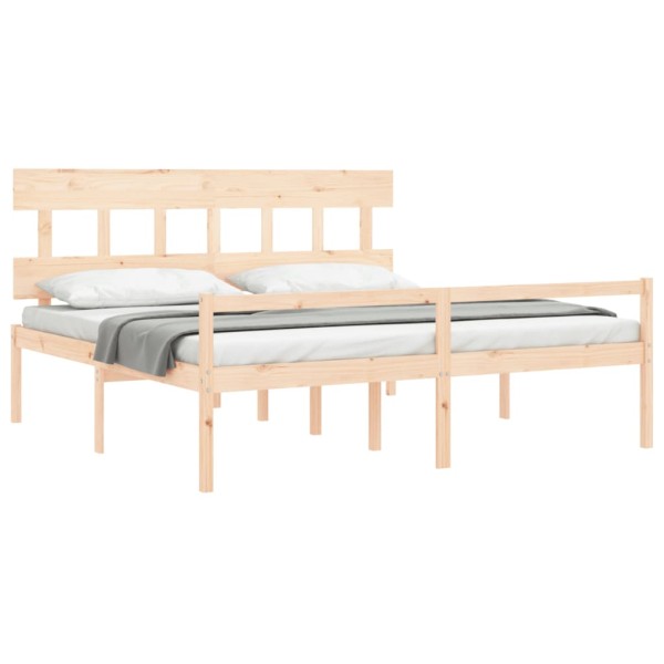 Cama para personas mayores con cabecero madera maciza 200x200cm