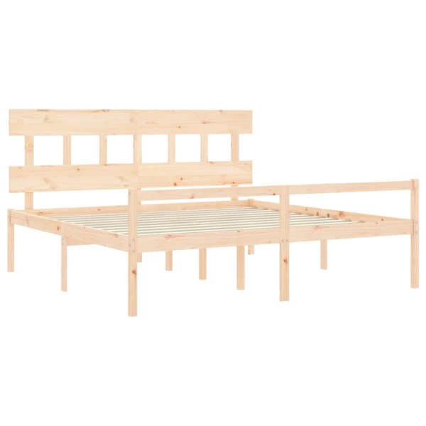 Cama para personas mayores con cabecero madera maciza 200x200cm