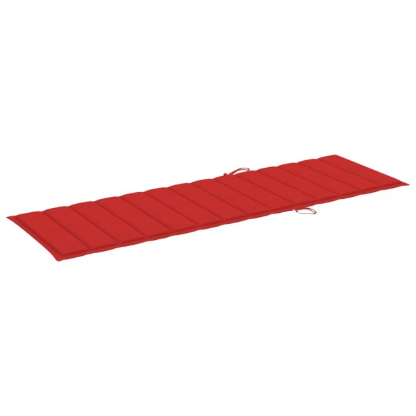 Tumbona con cojín rojo madera de pino impregnada Tumbona con cojín rojo madera de pino impregnada