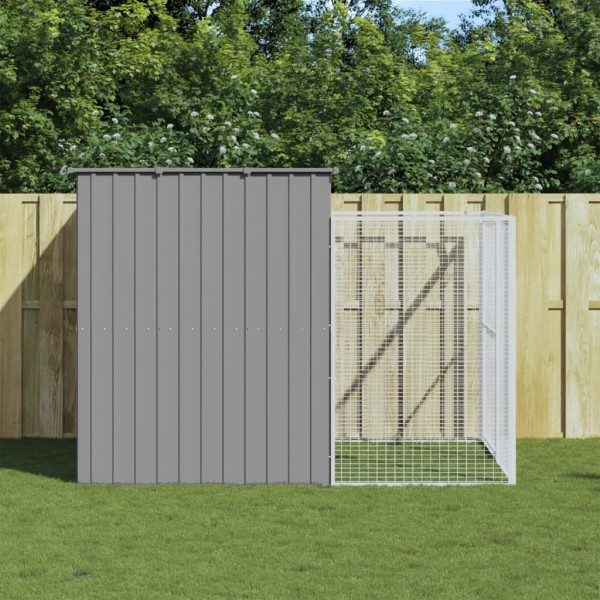 Caseta perros corral acero galvanizado gris claro 214x253x181cm Caseta perros corral acero galvanizado gris claro 214x253x181cm