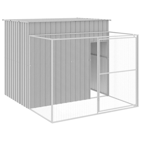 Caseta perros corral acero galvanizado gris claro 214x253x181cm Caseta perros corral acero galvanizado gris claro 214x253x181cm