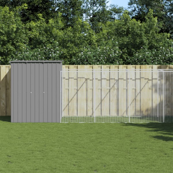 Caseta perros corral acero galvanizado gris claro 165x863x181cm Caseta perros corral acero galvanizado gris claro 165x863x181cm