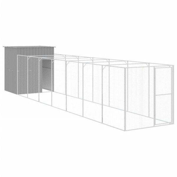 Caseta perros corral acero galvanizado gris claro 165x863x181cm Caseta perros corral acero galvanizado gris claro 165x863x181cm