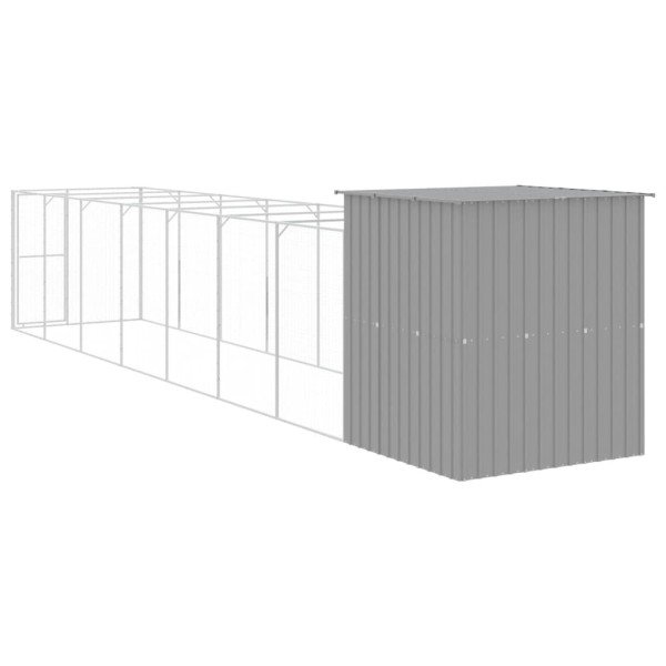 Caseta perros corral acero galvanizado gris claro 165x863x181cm Caseta perros corral acero galvanizado gris claro 165x863x181cm