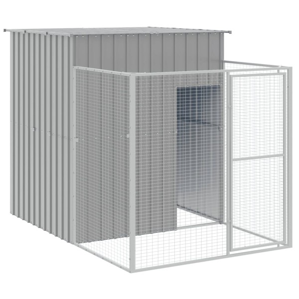 Caseta perros corral acero galvanizado gris claro 165x863x181cm Caseta perros corral acero galvanizado gris claro 165x863x181cm