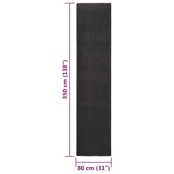 Alfombra de sisal para rascador negro 80x350 cm Alfombra de sisal para rascador negro 80x350 cm