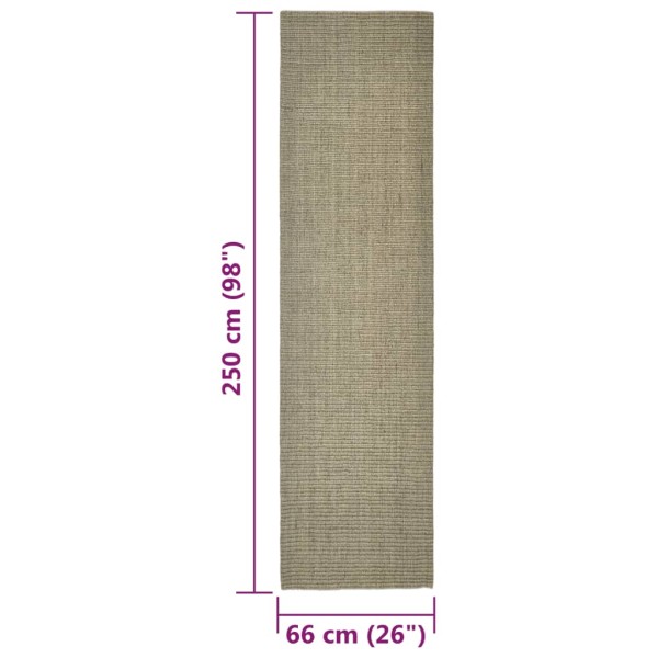 Alfombra de sisal para rascador gris taupe 66x250 cm Alfombra de sisal para rascador gris taupe 66x250 cm