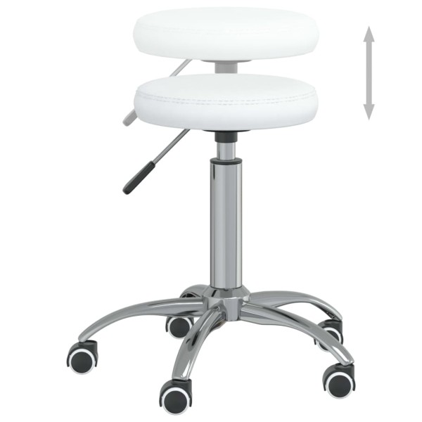 Taburete de masaje cuero sintético blanco Taburete de masaje cuero sintético blanco